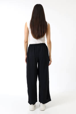Beli Elastik Geniş Paça Pantolon - 4