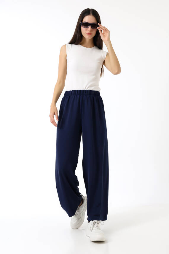 Beli Elastik Geniş Paça Pantolon - 6