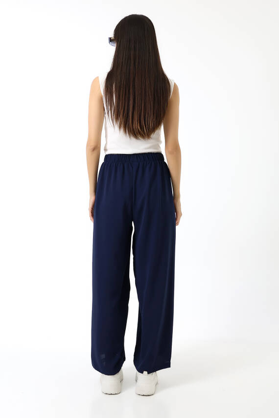 Beli Elastik Geniş Paça Pantolon - 8