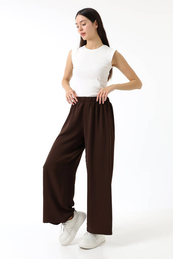 Beli Elastik Geniş Paça Pantolon - 12